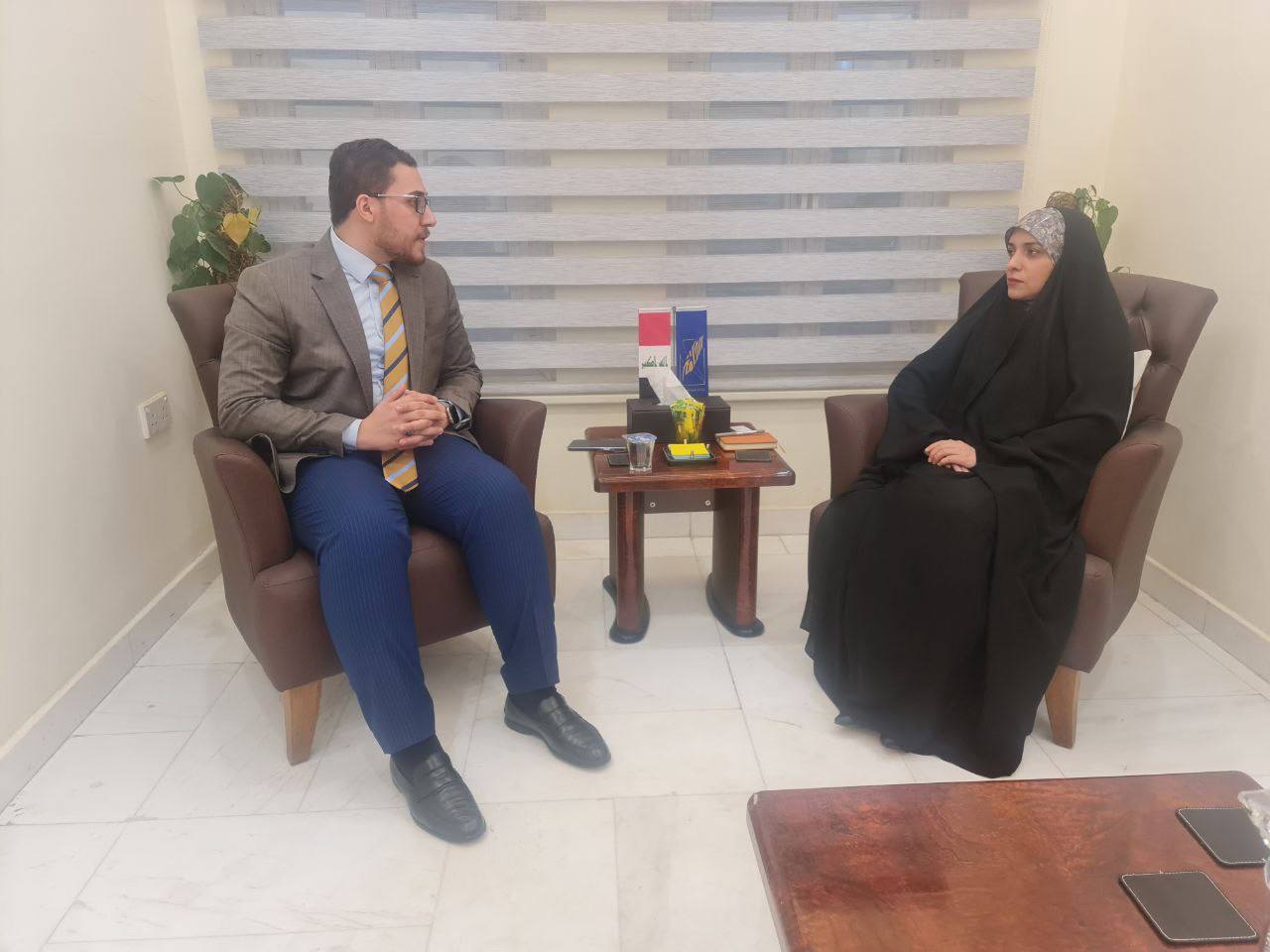 استقبلت  رئيسة مؤسسة إنكي للدراسات والبحوث العلوية كوثر الغرابي الأستاذ محمد الصحاف   رئيس مركز العصر للدراسات والبحوث الاستراتيجية.